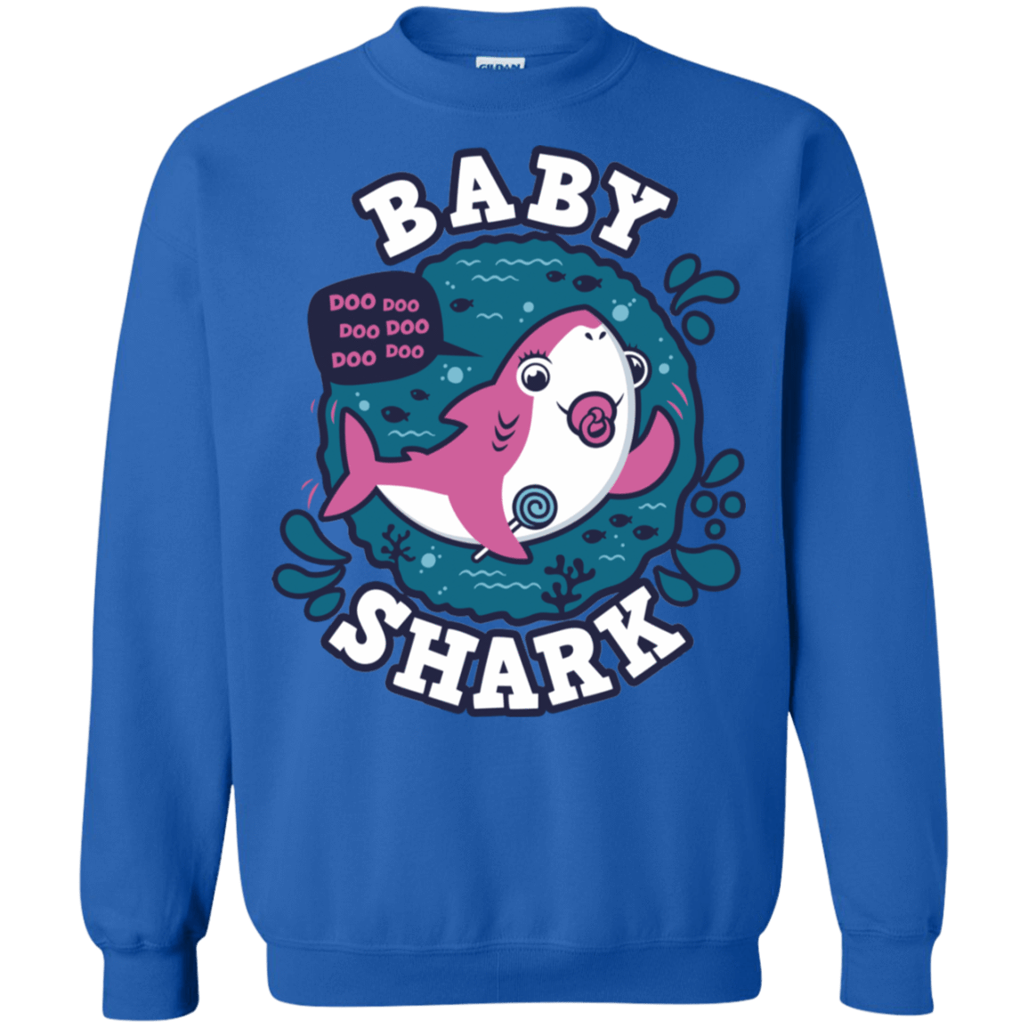 Sweatshirts Royal / S Shark Family trazo - Baby Girl chupete Crewneck Sweatshirt