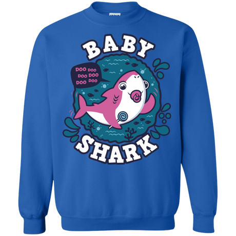 Sweatshirts Royal / S Shark Family trazo - Baby Girl chupete Crewneck Sweatshirt