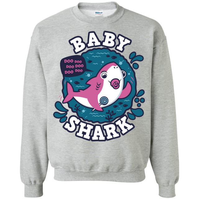 Sweatshirts Sport Grey / S Shark Family trazo - Baby Girl chupete Crewneck Sweatshirt