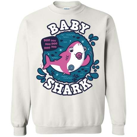 Sweatshirts White / S Shark Family trazo - Baby Girl chupete Crewneck Sweatshirt