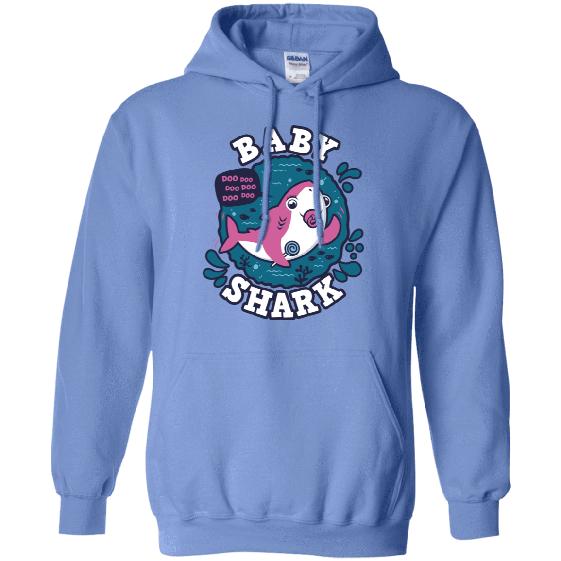 Sweatshirts Carolina Blue / S Shark Family trazo - Baby Girl chupete Pullover Hoodie