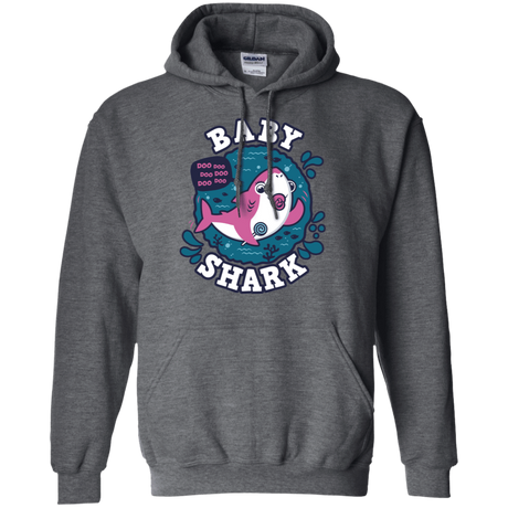 Sweatshirts Dark Heather / S Shark Family trazo - Baby Girl chupete Pullover Hoodie