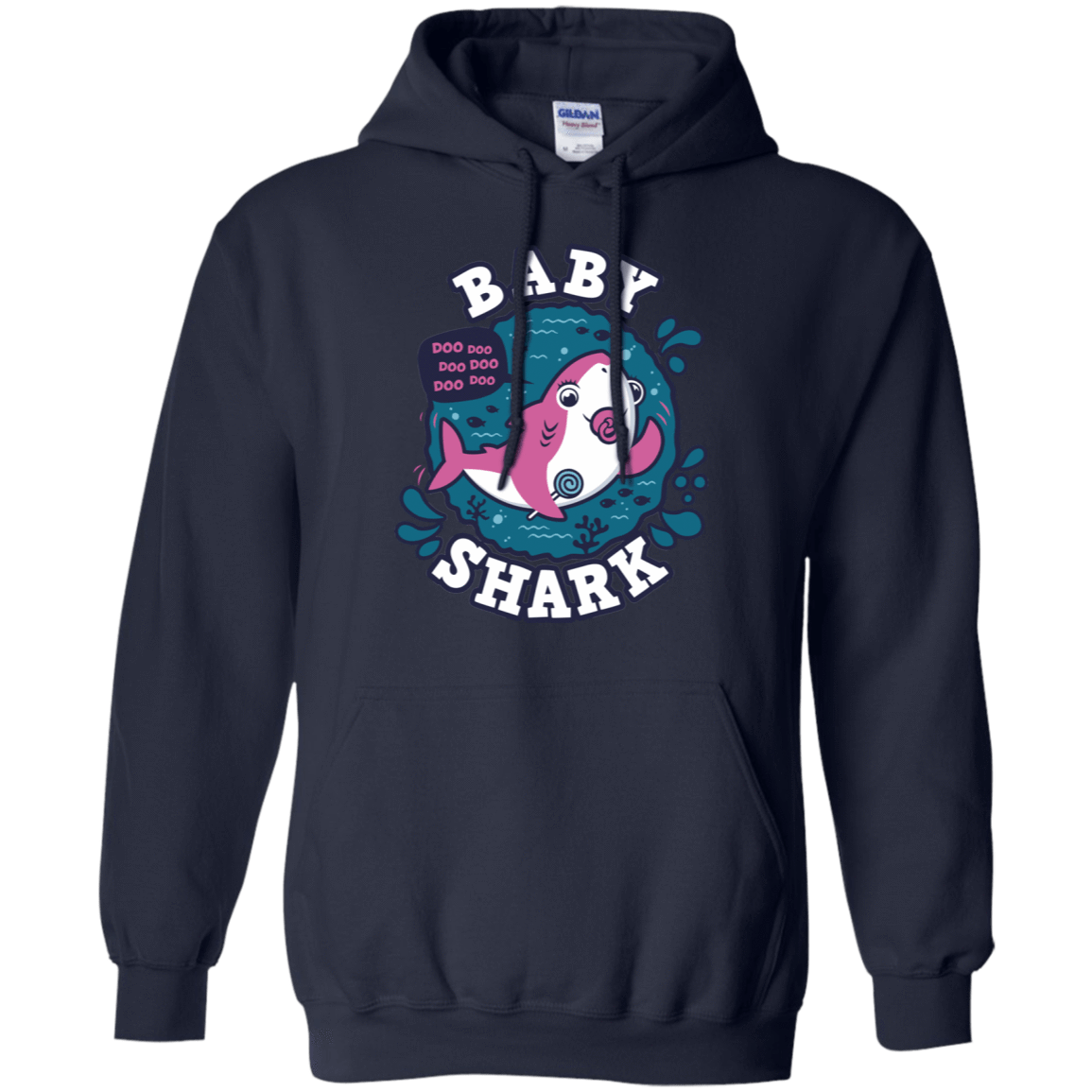 Sweatshirts Navy / S Shark Family trazo - Baby Girl chupete Pullover Hoodie