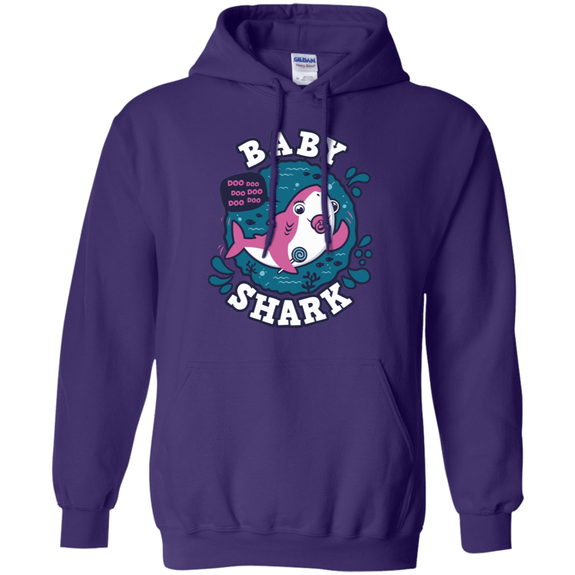 Sweatshirts Purple / S Shark Family trazo - Baby Girl chupete Pullover Hoodie