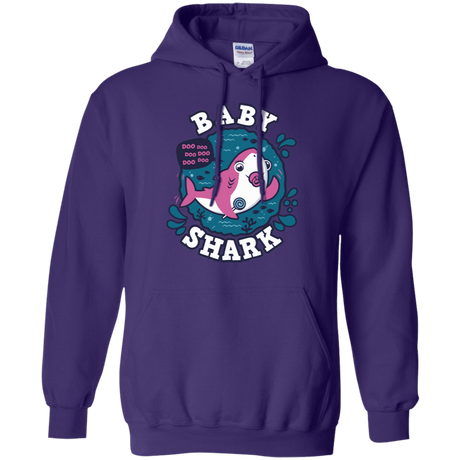 Sweatshirts Purple / S Shark Family trazo - Baby Girl chupete Pullover Hoodie