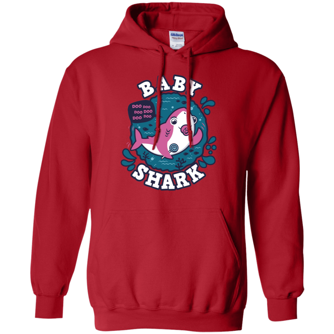 Sweatshirts Red / S Shark Family trazo - Baby Girl chupete Pullover Hoodie