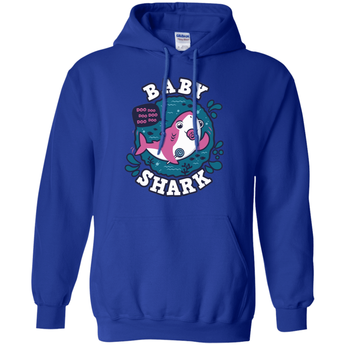 Sweatshirts Royal / S Shark Family trazo - Baby Girl chupete Pullover Hoodie