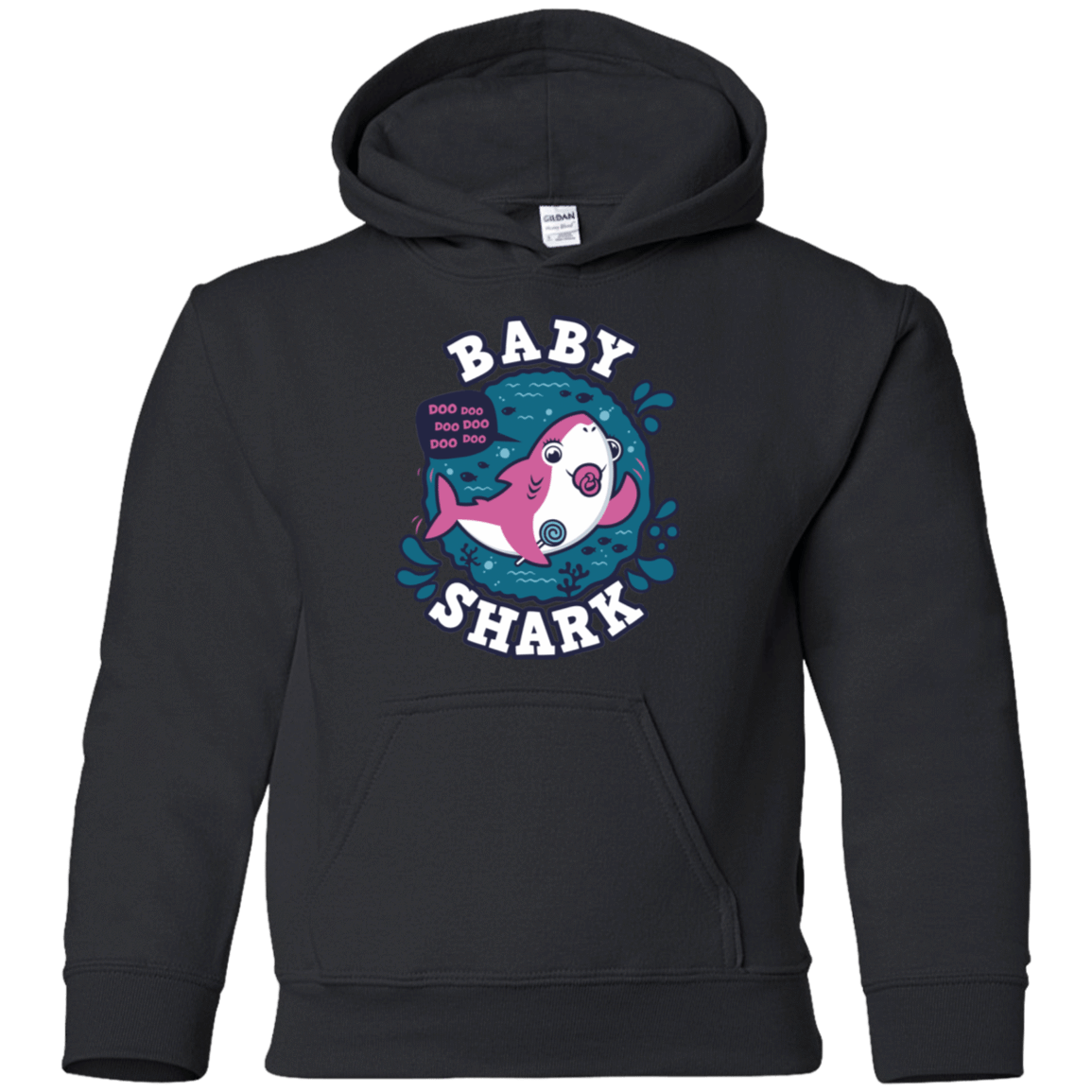 Sweatshirts Black / YS Shark Family trazo - Baby Girl chupete Youth Hoodie
