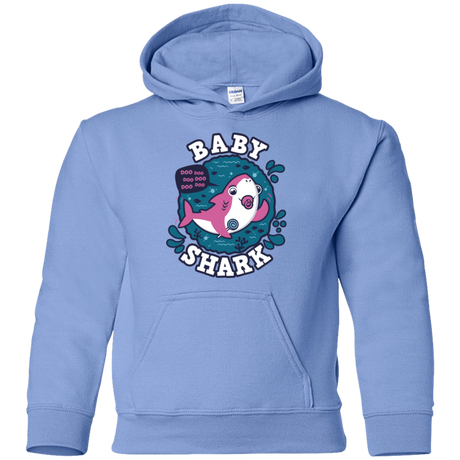 Sweatshirts Carolina Blue / YS Shark Family trazo - Baby Girl chupete Youth Hoodie