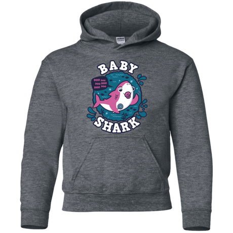 Sweatshirts Dark Heather / YS Shark Family trazo - Baby Girl chupete Youth Hoodie