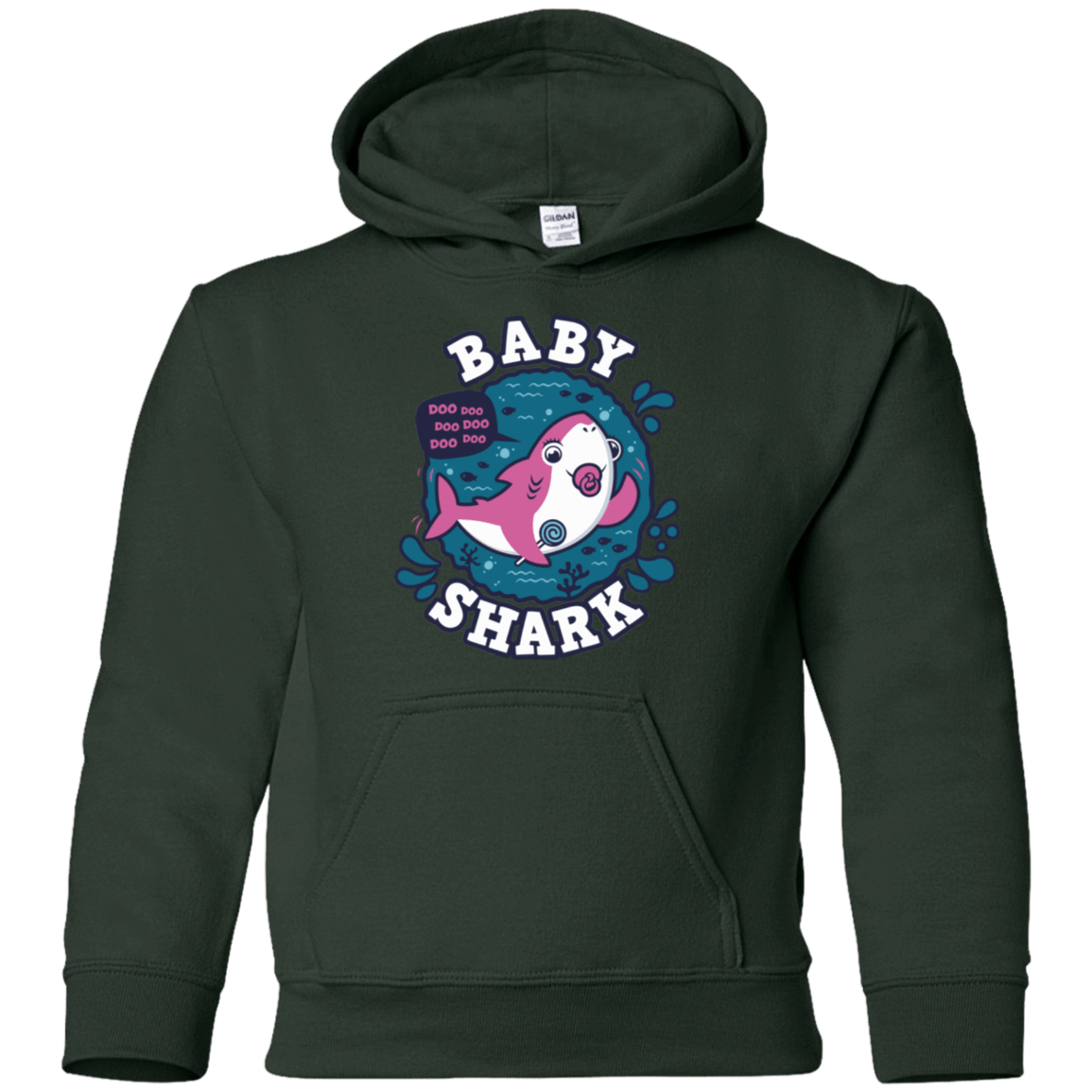 Sweatshirts Forest Green / YS Shark Family trazo - Baby Girl chupete Youth Hoodie