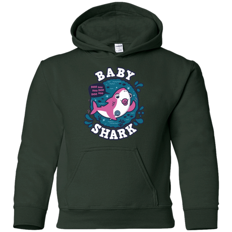 Sweatshirts Forest Green / YS Shark Family trazo - Baby Girl chupete Youth Hoodie