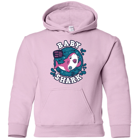 Sweatshirts Light Pink / YS Shark Family trazo - Baby Girl chupete Youth Hoodie