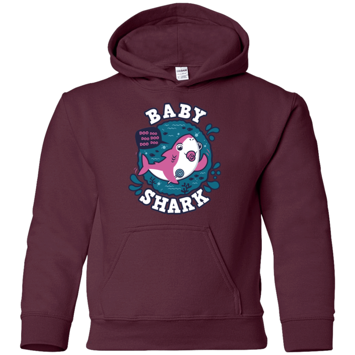 Sweatshirts Maroon / YS Shark Family trazo - Baby Girl chupete Youth Hoodie