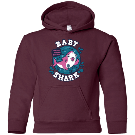 Sweatshirts Maroon / YS Shark Family trazo - Baby Girl chupete Youth Hoodie