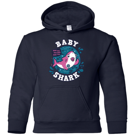 Sweatshirts Navy / YS Shark Family trazo - Baby Girl chupete Youth Hoodie