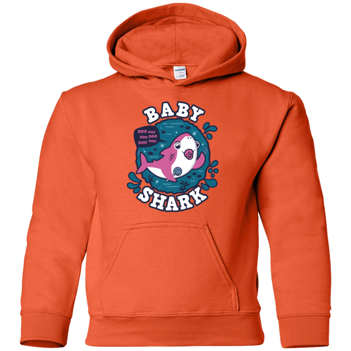 Sweatshirts Orange / YS Shark Family trazo - Baby Girl chupete Youth Hoodie