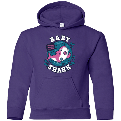 Sweatshirts Purple / YS Shark Family trazo - Baby Girl chupete Youth Hoodie
