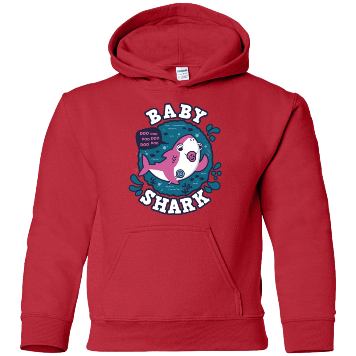Sweatshirts Red / YS Shark Family trazo - Baby Girl chupete Youth Hoodie