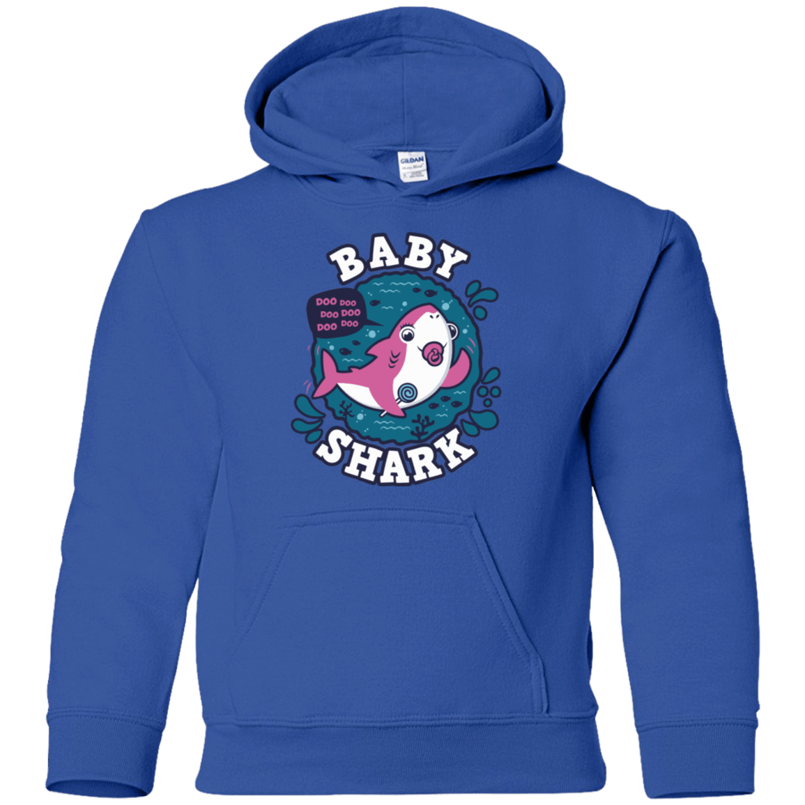 Sweatshirts Royal / YS Shark Family trazo - Baby Girl chupete Youth Hoodie