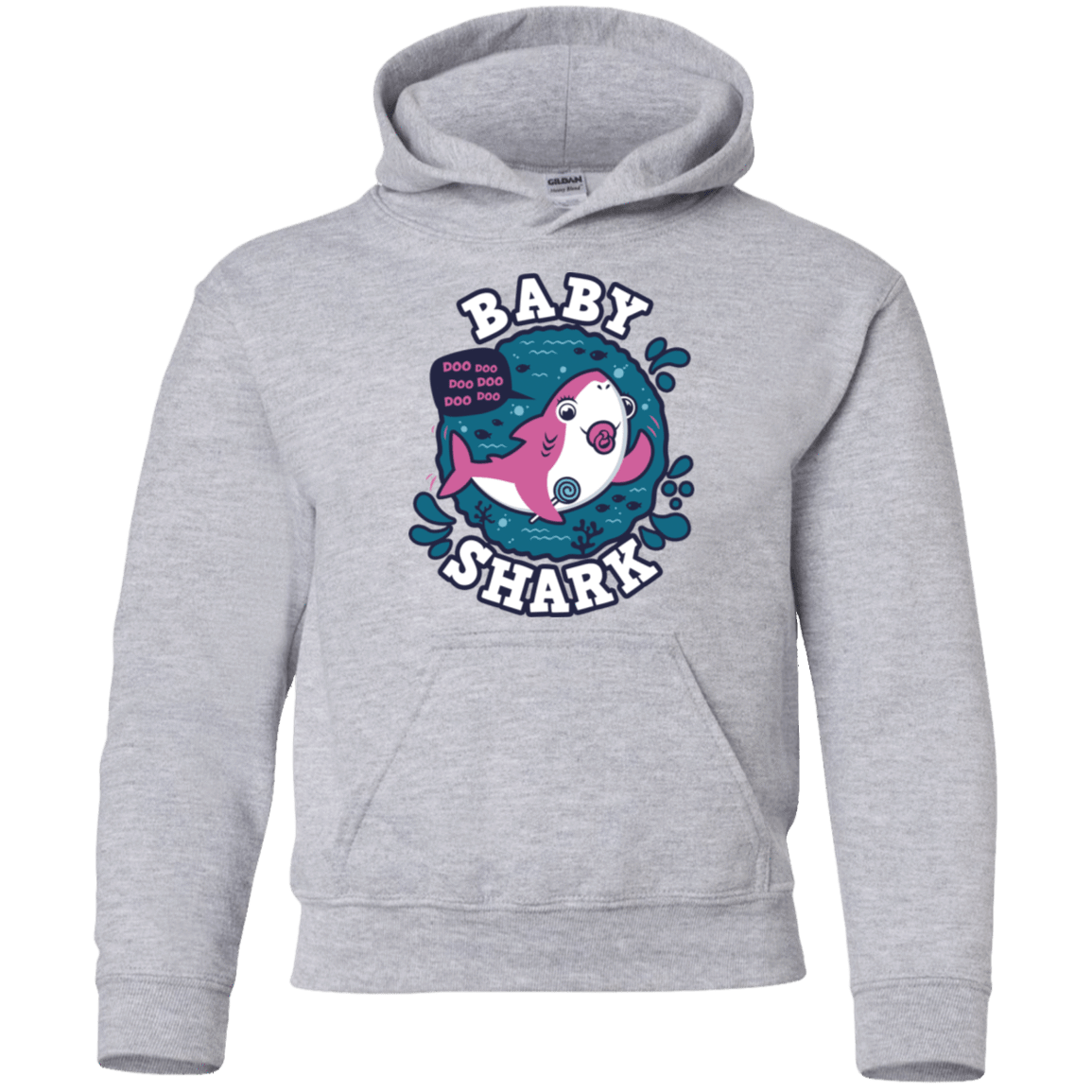 Sweatshirts Sport Grey / YS Shark Family trazo - Baby Girl chupete Youth Hoodie
