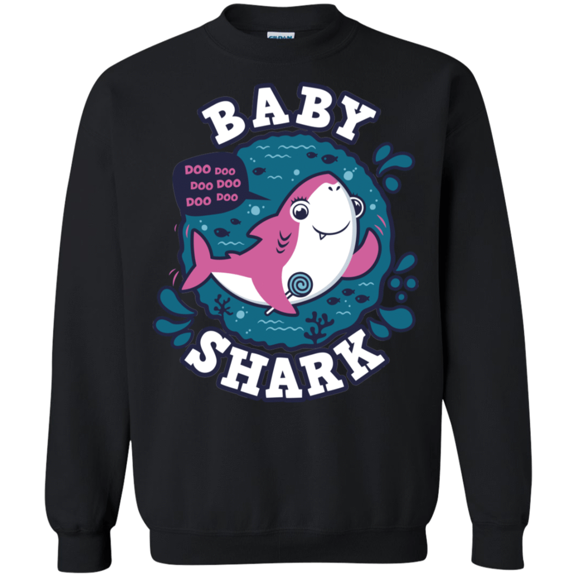Sweatshirts Black / S Shark Family trazo - Baby Girl Crewneck Sweatshirt