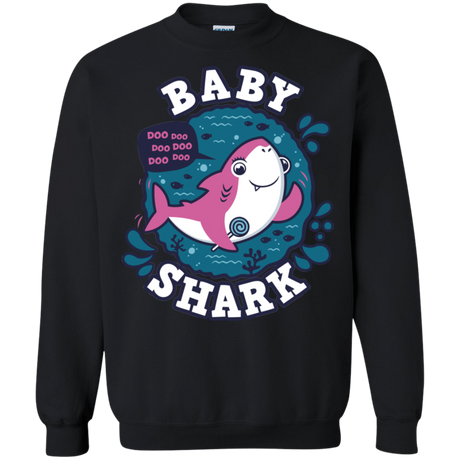 Sweatshirts Black / S Shark Family trazo - Baby Girl Crewneck Sweatshirt