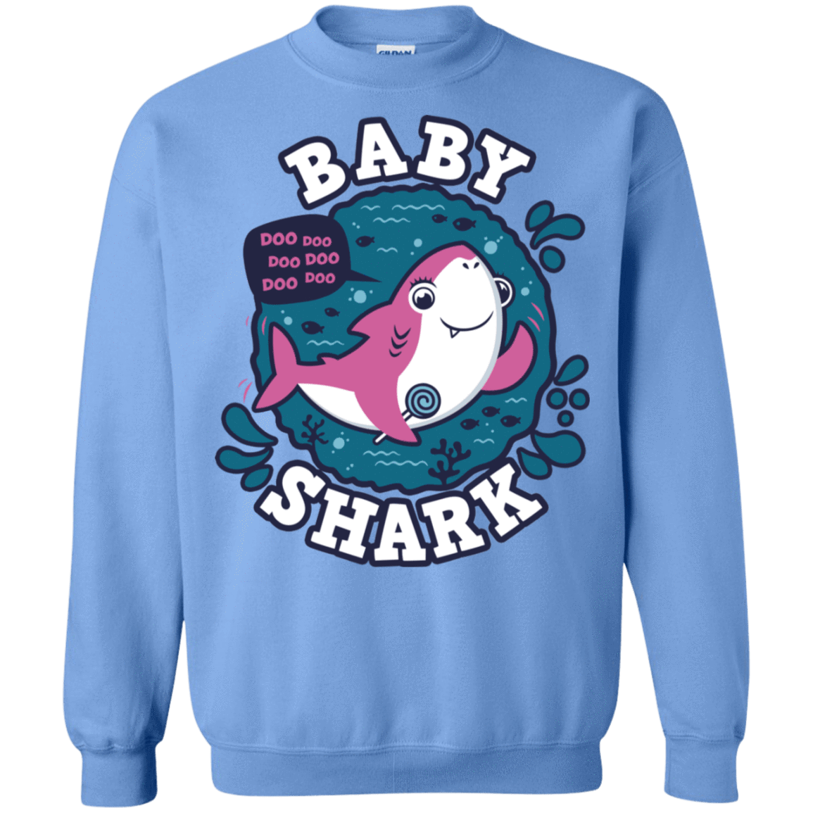 Sweatshirts Carolina Blue / S Shark Family trazo - Baby Girl Crewneck Sweatshirt