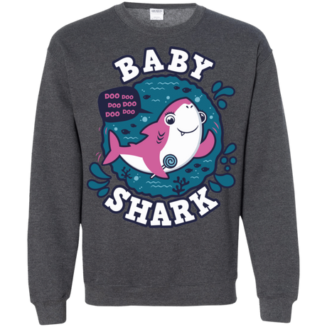 Sweatshirts Dark Heather / S Shark Family trazo - Baby Girl Crewneck Sweatshirt