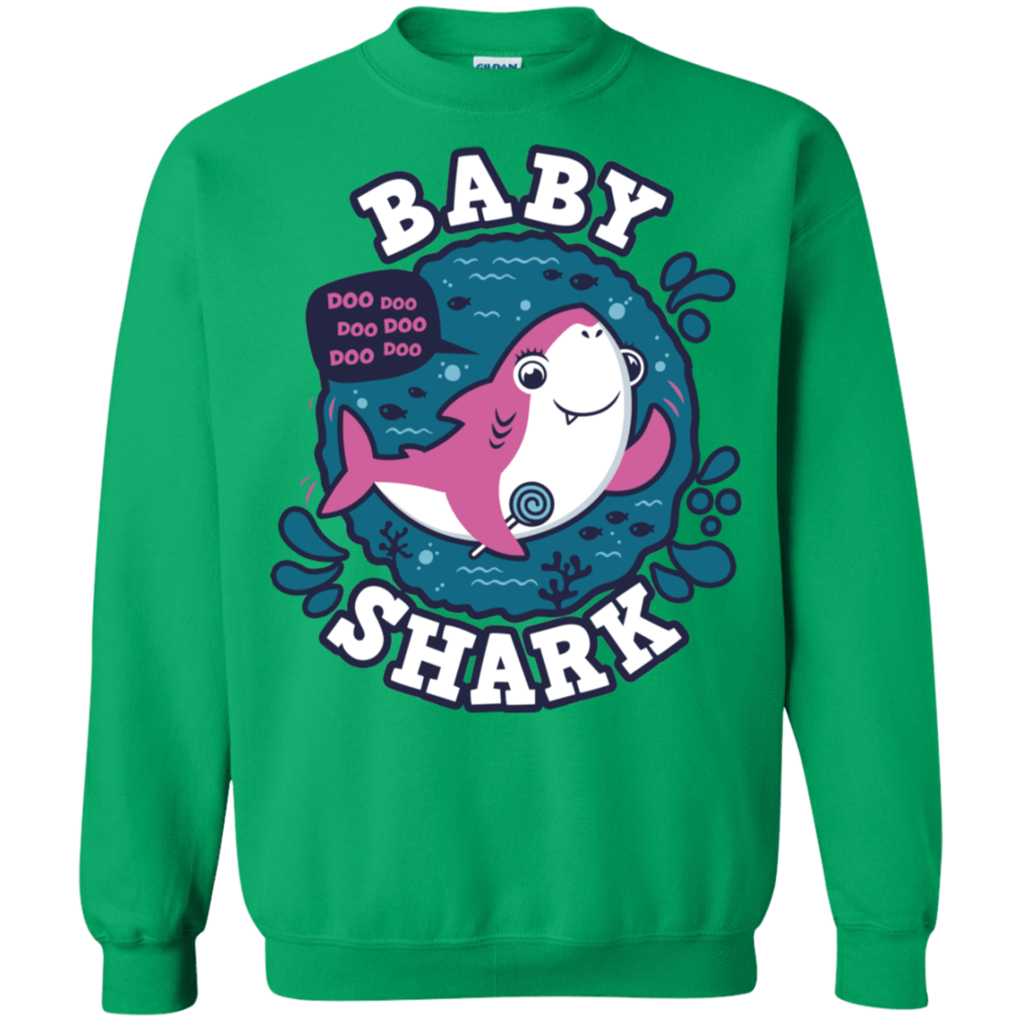 Sweatshirts Irish Green / S Shark Family trazo - Baby Girl Crewneck Sweatshirt