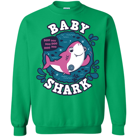 Sweatshirts Irish Green / S Shark Family trazo - Baby Girl Crewneck Sweatshirt