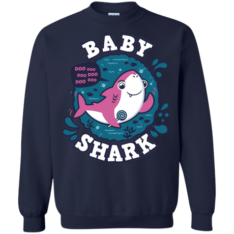 Sweatshirts Navy / S Shark Family trazo - Baby Girl Crewneck Sweatshirt