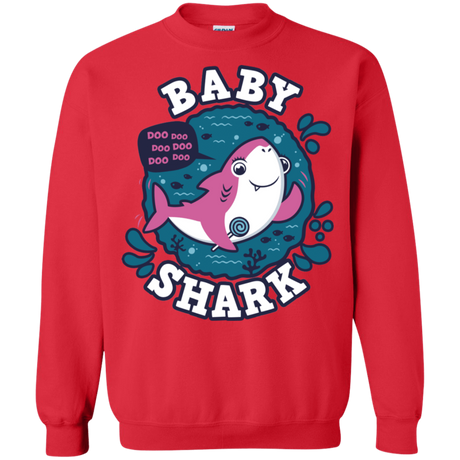 Sweatshirts Red / S Shark Family trazo - Baby Girl Crewneck Sweatshirt