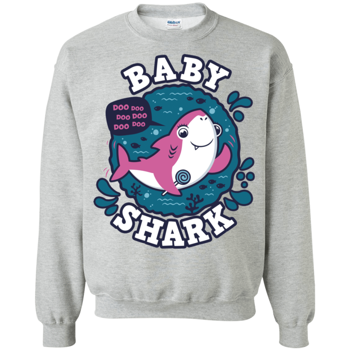 Sweatshirts Sport Grey / S Shark Family trazo - Baby Girl Crewneck Sweatshirt