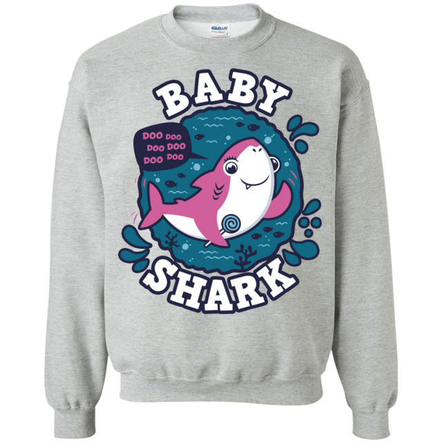 Sweatshirts Sport Grey / S Shark Family trazo - Baby Girl Crewneck Sweatshirt