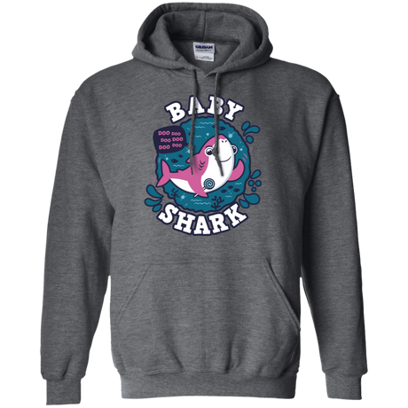 Sweatshirts Dark Heather / S Shark Family trazo - Baby Girl Pullover Hoodie