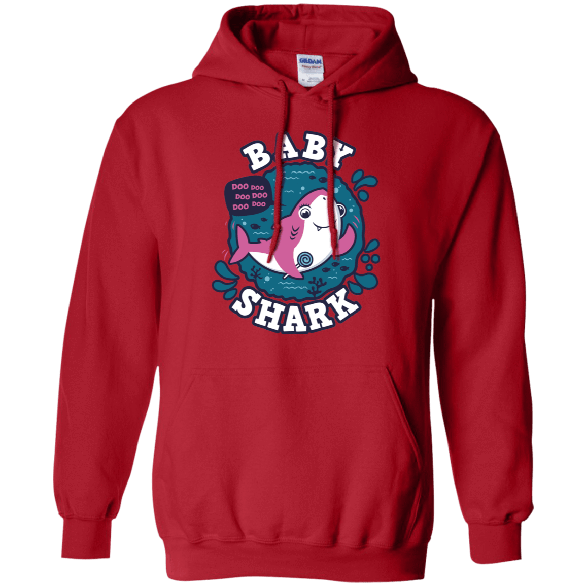 Sweatshirts Red / S Shark Family trazo - Baby Girl Pullover Hoodie