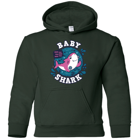 Sweatshirts Forest Green / YS Shark Family trazo - Baby Girl Youth Hoodie