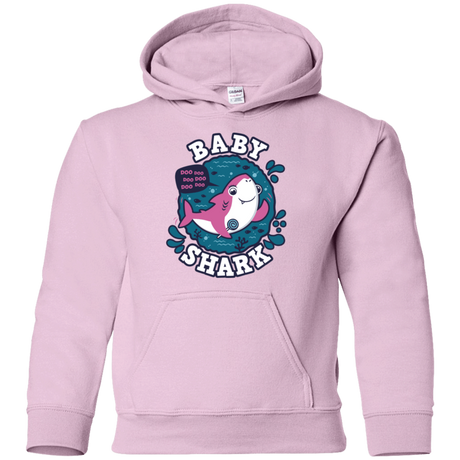 Sweatshirts Light Pink / YS Shark Family trazo - Baby Girl Youth Hoodie