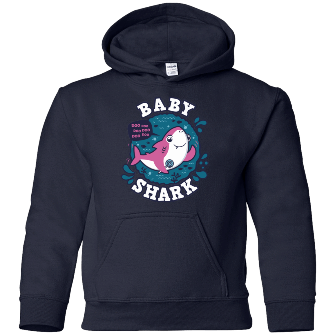 Sweatshirts Navy / YS Shark Family trazo - Baby Girl Youth Hoodie