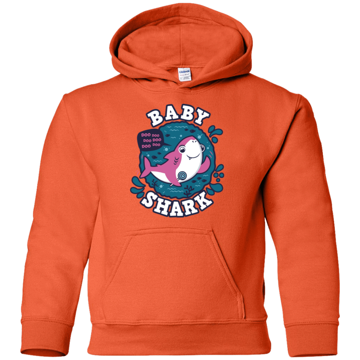 Sweatshirts Orange / YS Shark Family trazo - Baby Girl Youth Hoodie