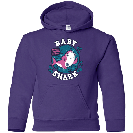 Sweatshirts Purple / YS Shark Family trazo - Baby Girl Youth Hoodie