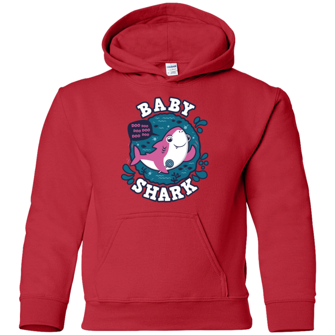 Sweatshirts Red / YS Shark Family trazo - Baby Girl Youth Hoodie