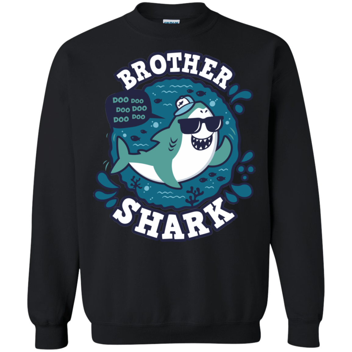 Sweatshirts Black / S Shark Family trazo - Brother Crewneck Sweatshirt