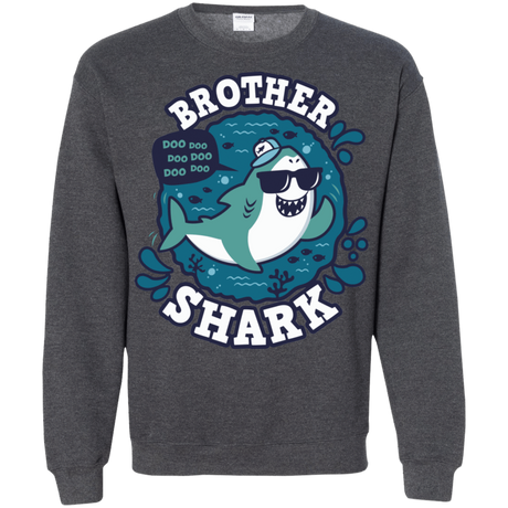 Sweatshirts Dark Heather / S Shark Family trazo - Brother Crewneck Sweatshirt