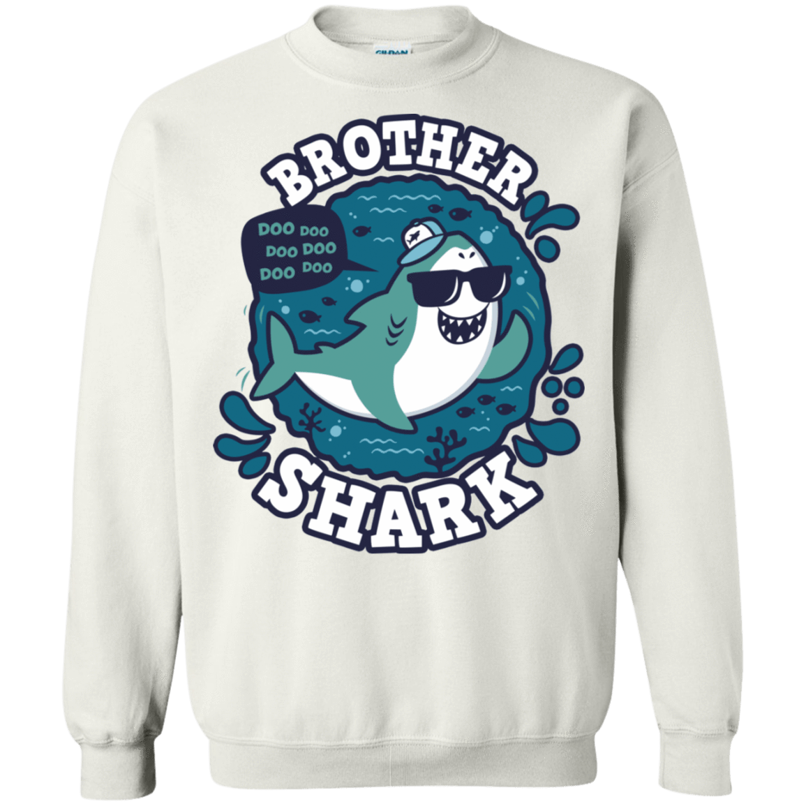 Sweatshirts White / S Shark Family trazo - Brother Crewneck Sweatshirt