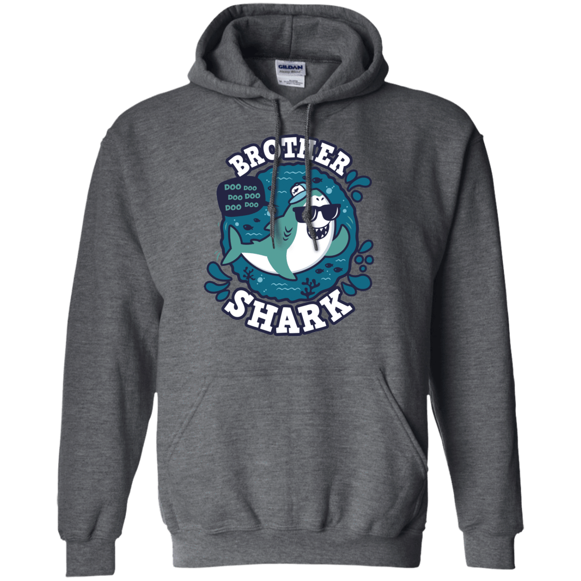 Sweatshirts Dark Heather / S Shark Family trazo - Brother Pullover Hoodie