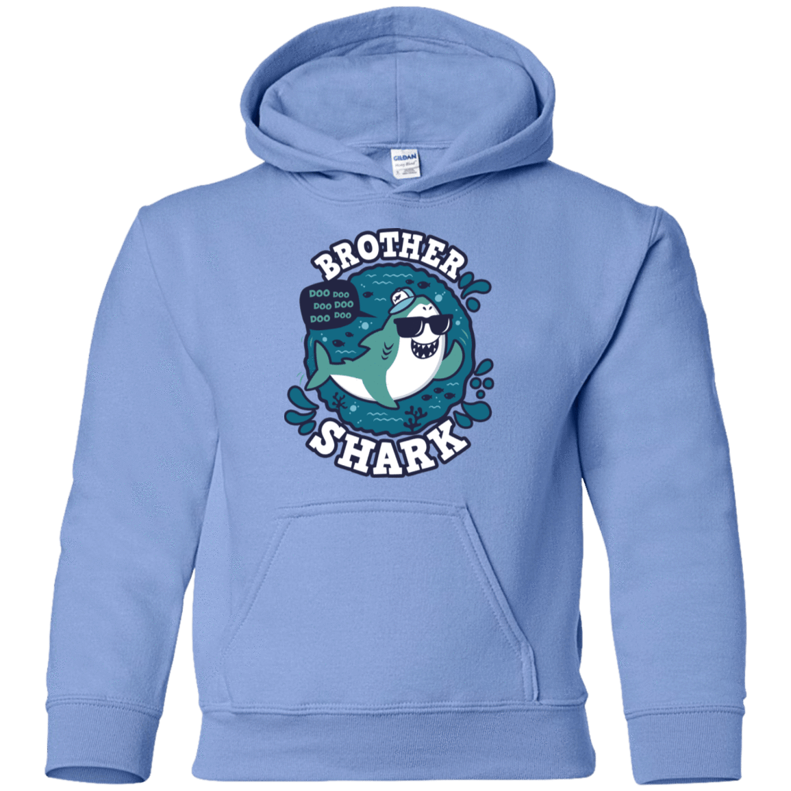 Sweatshirts Carolina Blue / YS Shark Family trazo - Brother Youth Hoodie