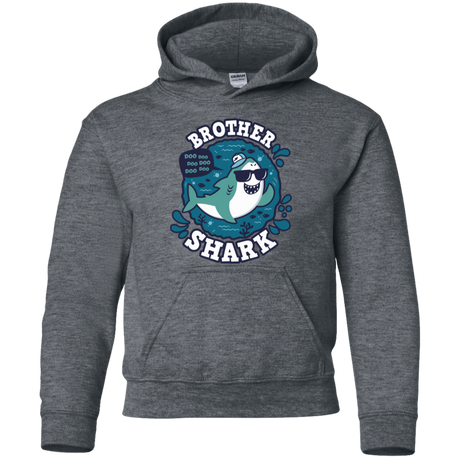 Sweatshirts Dark Heather / YS Shark Family trazo - Brother Youth Hoodie