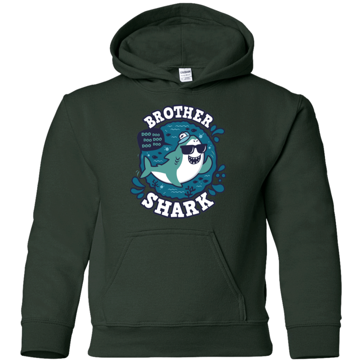 Sweatshirts Forest Green / YS Shark Family trazo - Brother Youth Hoodie
